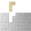 Concept of tetris game with golden shape