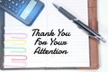 Concept thank you for your attention. Royalty Free Stock Photo