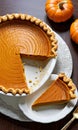 Thanksgiving Pumpkin Thanksgiving Pie With A Cornmeal Crus. Generative AI