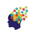 Brain head puzzle logo