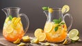 Threaded Refreshment Celebrating National Lemonade Day with a Captivating Pitcher Embroide.AI Generated