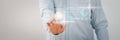 Concept threat and crime,cyber security technology to lock privacy system,businessman fingerprint scan biometric identity visual
