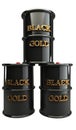 Concept three black metal oil barrel