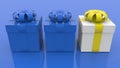 Concept of three gift boxes Royalty Free Stock Photo
