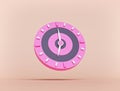 Concept of time. analog clock. minimal style. 3d rendering
