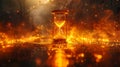 A concept of time running out with sand falling from a falling hourglass from the year 2025. Royalty Free Stock Photo