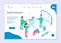Concept of tooth treatment, web template Royalty Free Stock Photo