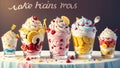 Toppings Galore A Playful Illustration Celebrating National Banana Split Day.AI Generated Royalty Free Stock Photo