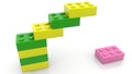 Concept of toy bricks in green Royalty Free Stock Photo