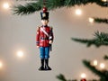 A Toy Soldier Orname On A Christmas Tree. Generative AI