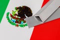 Aluminum metal stock on Mexico flag.