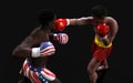 Concept of trade war between USA and China. Boxing Fighting Royalty Free Stock Photo