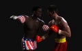 Concept of trade war between USA and China. Boxing Fighting Royalty Free Stock Photo