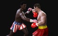 Concept of trade war between USA and China. Boxing Fighting Royalty Free Stock Photo