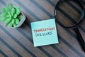 Concept of Translation Services write on sticky notes isolated on Wooden Table