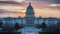 Sunset Majesty at South Dakota\'s Capitol. Concept Travel, Photography, Architecture, Sunset, South