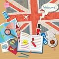 Concept of travel or studying English. Royalty Free Stock Photo