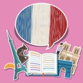 Concept of travel or studying French.
