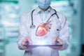 Concept of treatment diagnosis of heart disease with the help of technologies Royalty Free Stock Photo