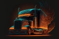 Concept Truck on the road. logistic wallpaper or backdrop