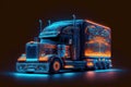 Concept Truck on the road. logistic wallpaper or backdrop