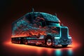 Concept Truck on the road. logistic wallpaper or backdrop