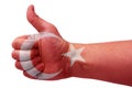 The concept of Turkey-the hand gives a thumbs up with the flag of Turkey