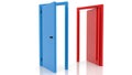 Concept of two colorful doors Royalty Free Stock Photo