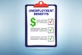 Concept with unemployment benefit form application