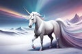 Unicorn Abstract Wallpaper. Soft Background With Cute Mythical Horse In Pastel Colors. Generative AI