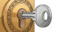 On the concept of unlocking or accessing something symbolized by the key Royalty Free Stock Photo