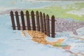 Concept of US-Mexican border wall as suggested by American president Donald Trump