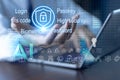 concept of using Passkey password instead of a code set for maximum security Biometric Lock Royalty Free Stock Photo