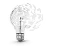 Concept of a utopian idea. Broken light bulb Royalty Free Stock Photo