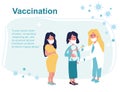 The concept of vaccination of children, infants and pregnant women. COVID. Pediatrician makes an injection of flu vaccine. Health