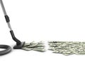 Concept with vacuum cleaner sucking money Royalty Free Stock Photo