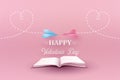 Concept of valentine day with paper plane.