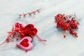 concept of Valentine's Day is a berry sugar candy in the shape of a heart with gift hearts. gift and Royalty Free Stock Photo