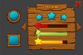 Concept of vector game wooden interface you win.