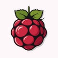 Vectorstyle icon representing a raspberry fruit Royalty Free Stock Photo