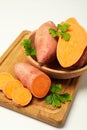 Concept of vegetables, tasty sweet potato, Batat Royalty Free Stock Photo