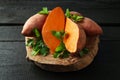 Concept of vegetables, tasty sweet potato, Batat Royalty Free Stock Photo