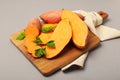 Concept of vegetables, tasty sweet potato, Batat Royalty Free Stock Photo