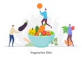 Concept of Vegetarian Diet, flat design vector illustration