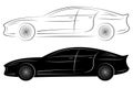 Concept Vehicle Silhouette. Vector Car Outlines Royalty Free Stock Photo