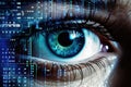 Concept vision futuristic eye computer secure human technology future cyberspace science digital Royalty Free Stock Photo