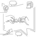 Concept visualization line icon drawing of business infographics
