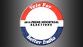 Concept of Vote for Better India in button badge for 2019 Indian general elections