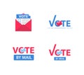 Concept Vote by mail. Set sign envelope with word Vote. Royalty Free Stock Photo