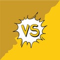 Concept VS. Versus. Fight. Yellow retro background comics style design doodle handdrawn cartoon